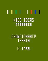 Championship Tennis Title Screen